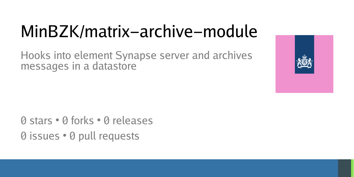 MinBZK/matrix-archive-module: Hooks into element Synapse server and ...